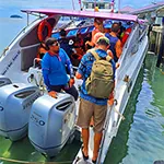 Rassada Pier Phuket Ferry offers a transfer to Phi Phi Island by speedboat. The first time is at 8:30 and the last one leaves at 14.00. Book Promo Speedboat Fare is 700 ฿ oneway, and the journey takes around 1 hour for a distance of about 28 miles.